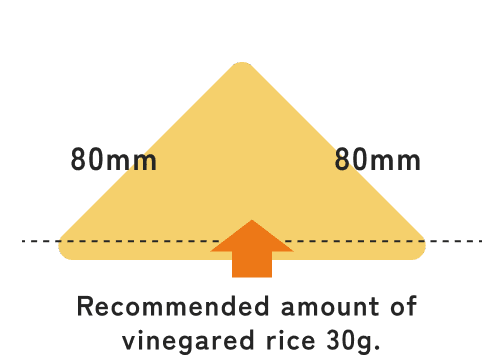 Recommended amount of vinegared rice 30g. 80×80mm