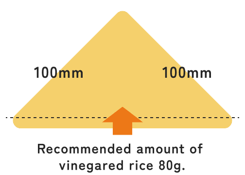 Recommended amount of vinegared rice 80g. 100×100mm